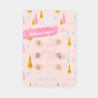 Серьги пусеты QF «Новогодние», 3 пары, ёлочка, цветные - Фото 5