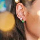 Серьги пусеты QF «Новогодние», 3 пары, ёлочка, цветные - Фото 2