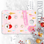 Пусеты 3 пары «Новогодние» Дед Мороз, цветные - Фото 6