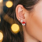 Пусеты 3 пары «Новогодние» Дед Мороз, цветные - Фото 4