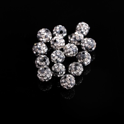 Бусина "Шамбала" 8мм (набор 15шт), цвет серебристый