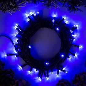 Гирлянда "Нить" 5 м , IP20, тёмная нить, 50 LED, свечение синее, 8 режимов, 220 В
