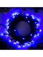 Гирлянда «Нить» 5 м, IP20, тёмная нить, 50 LED, свечение синее, 8 режимов, 220 В - Фото 6