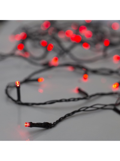 Гирлянда «Нить» 5 м, IP20, тёмная нить, 50 LED, 8 режимов, 220 В, свечение красное