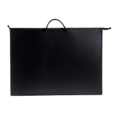 Папка для чертежей и рисунков А2, 650×480×50 мм, с ручками, пластиковая, молния сверху, Оникс, ПР 2-8, 0.9 мм, карман, «Чёрный»