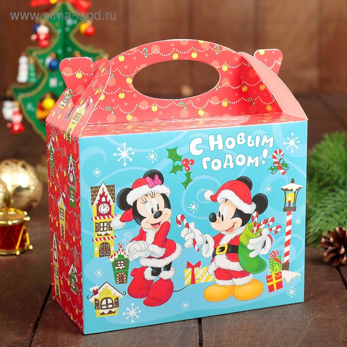 Подарочная коробка «С Новым Годом!», Микки Маус и его друзья, 15 х 12 х 7 см - Фото 1