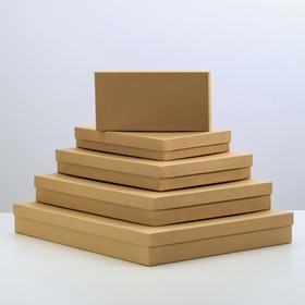 Набор коробок 5в1 'Крафт однотонный', 40 х 30 х 5 - 20 х 10 х 3 см