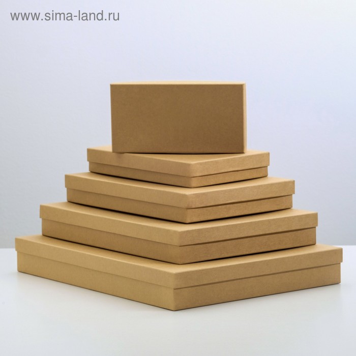 Набор коробок 5в1 «Крафт однотонный», 40×30×5 - 20×10×3 см - Фото 1