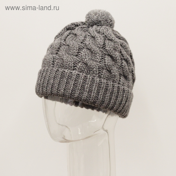 Шапка женская RWH8772 цвет серый, р-р 56-58 - Фото 1