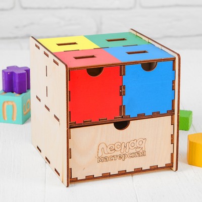 Комодик-сортер развивающий «Умный куб»