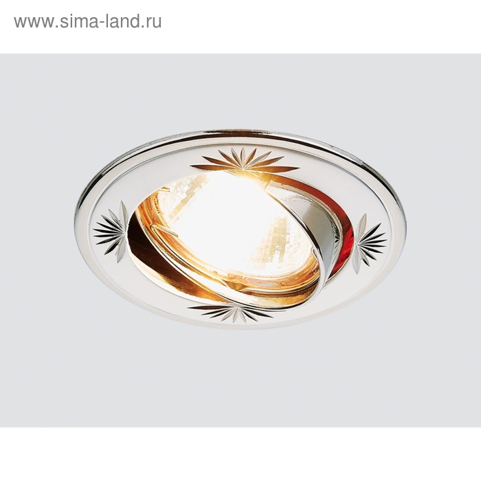 Светильник Ambrella light встраиваемый, MR16, GU5.3, цвет серебро, никель, d=75 мм - Фото 1