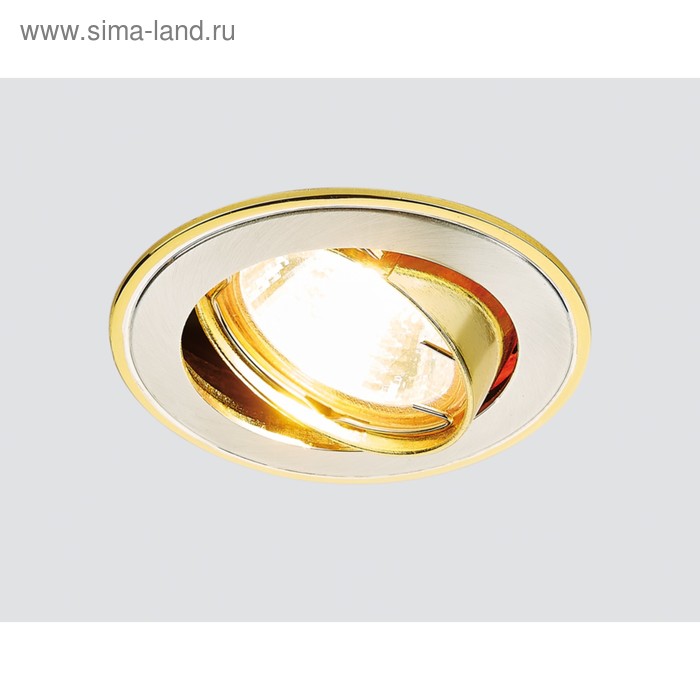 Светильник Ambrella light встраиваемый, MR16, GU5.3, цвет серебро, золото, d=75 мм - Фото 1