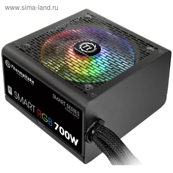 Блок питания Thermaltake ATX 700W Smart RGB 700 80+ APFC 120mm color LED 6xSATA RTL - Фото 1