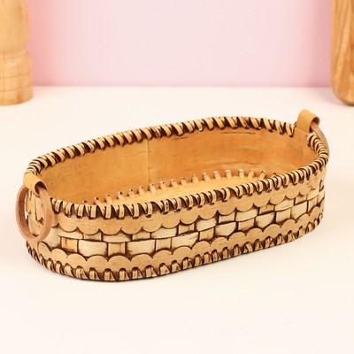 Сухарница-хлебница «Плетёнка», 21×12×5 см, береста