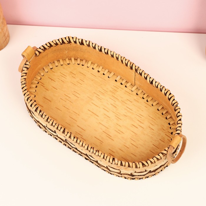 Сухарница «Плетёнка», 21×12×5 см, береста - фото 1905492476