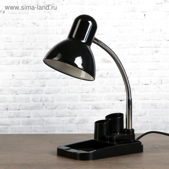 Настольная лампа 1х60вт E27 черная - Фото 1