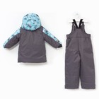 Комплект детский (Куртка + Полукомбинезон), рост 98 см, цвет серый/голубой(совы) - Фото 2