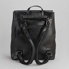Рюкзак молодёжный, отдел на молнии, с расширением, 2 наружных кармана, цвет чёрный - Фото 3