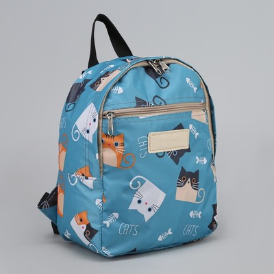 Рюкзак детский, отдел на молнии, наружный карман, цвет голубой