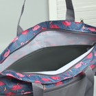 Сумка летняя "Фламинго", отдел на молнии, наружный карман, цвет серый - Фото 3