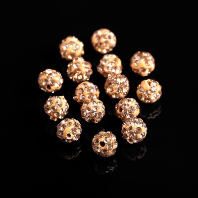 Бусина "Шамбала" 6мм (набор 15шт), цвет золотой