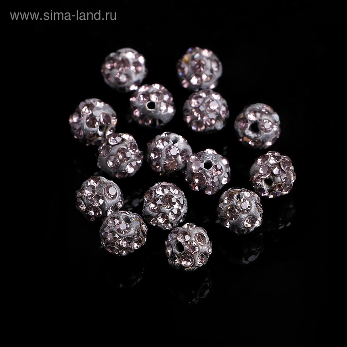 Бусина "Шамбала" 6мм (набор 15шт), цвет серебристый - Фото 1