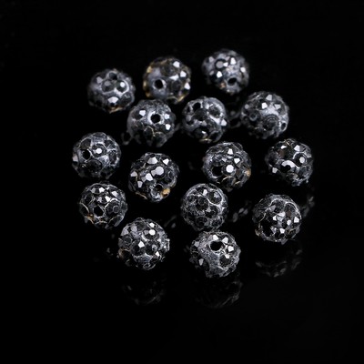 Бусина "Шамбала" 6мм (набор 15шт), цвет черный
