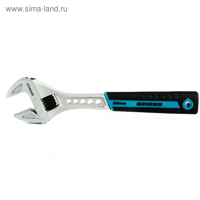 Ключ разводной Gross 15562, 250 мм,CrV, двухкомпонентная ручка