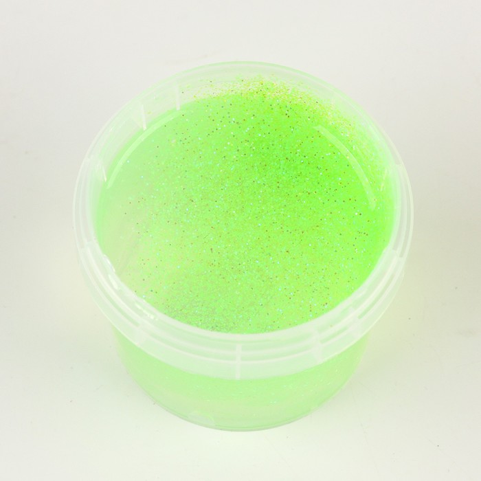 Слайм «Стекло»с переливающимися неоновыми блёстками, зелёный 100 г - фото 1883386331