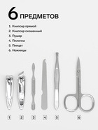 Набор маникюрный, 6 предметов, в футляре, фиолетовый - Фото 2