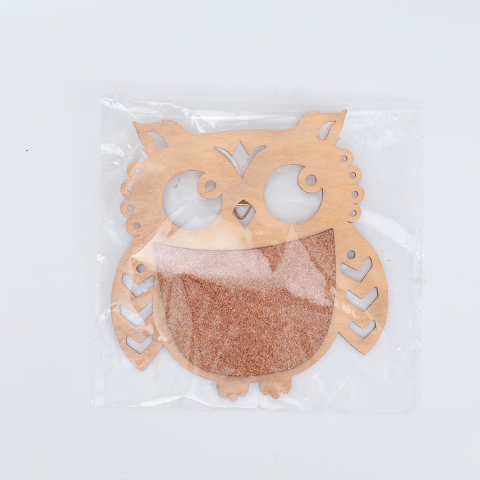 Пробковая доска «Сова, 19,5 х 20 см - Фото 1