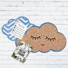 Пробковая доска «Облачко с глазами», голубой, 19,6 х 19,8 см - Фото 1