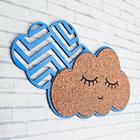 Пробковая доска «Облачко с глазами», голубой, 19,6 х 19,8 см - Фото 3