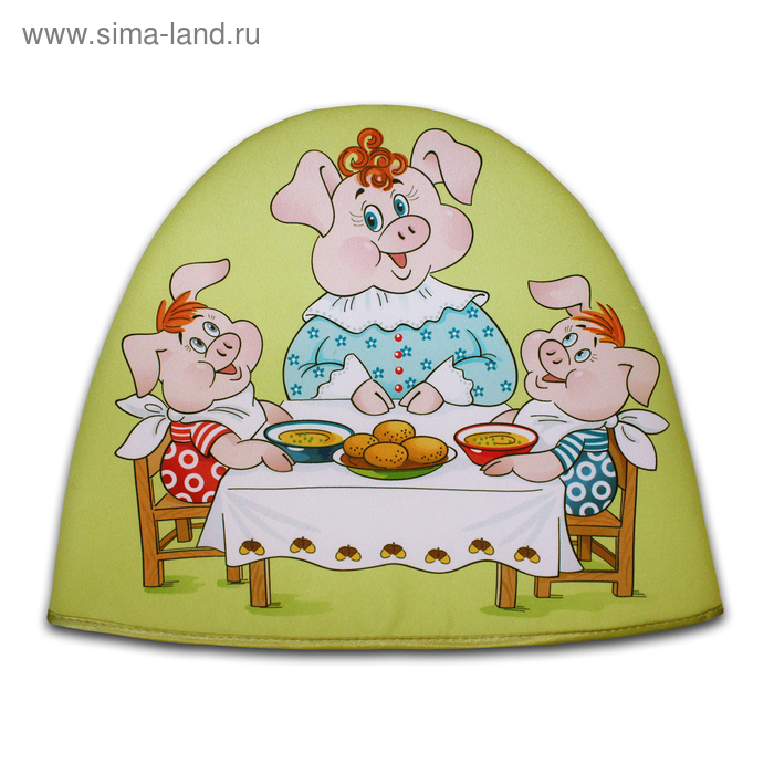 Грелка на чайник "Семья" 27х35 см,габардин,ваф.п,160 г/м2,100% хл - Фото 1