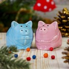 Сувенир керамика "Маленькие хрюшки" набор 2 шт 4,5х6,5х5,3 см - Фото 1