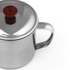 Кружка «Вестерн», 320 мл, d=9 см, с крышкой, нержавеющая сталь, хромированная - Фото 2