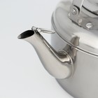 Чайник из нержавеющей стали со свистком, 4 л, цвет хромированный - Фото 4