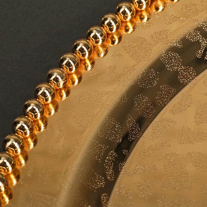 Тортовница с крышкой-клош, 31,5×23 см, цвет металла золотой - фото 1886325088