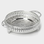 Поднос сервировочный «Солон», 34×24.5×9 см, с ручками, металл, серебристый - Фото 2