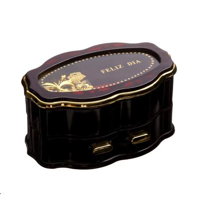 Шкатулка музыкальная овал "Рельеф" 12х7,5х6 см