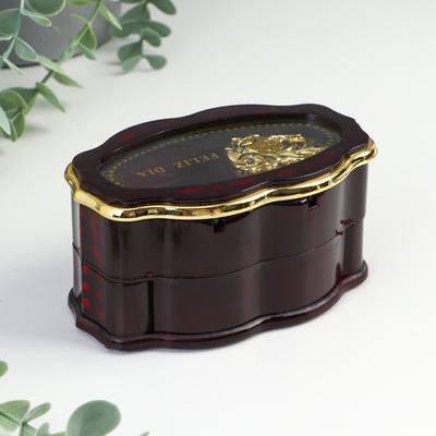 Шкатулка музыкальная овал "Рельеф" 12х7,5х6 см