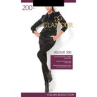 Колготки женские GLAMOUR Velour 200 цвет чёрный (nero), р-р 4 - Фото 1