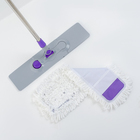 Швабра для мытья пола плоская Доляна, насадка из микрофибры букли, телескопическая стальная ручка 90-135 см - Фото 2