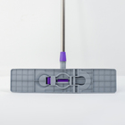 Швабра для мытья пола плоская Доляна, насадка из микрофибры букли, телескопическая стальная ручка 90-135 см - Фото 3