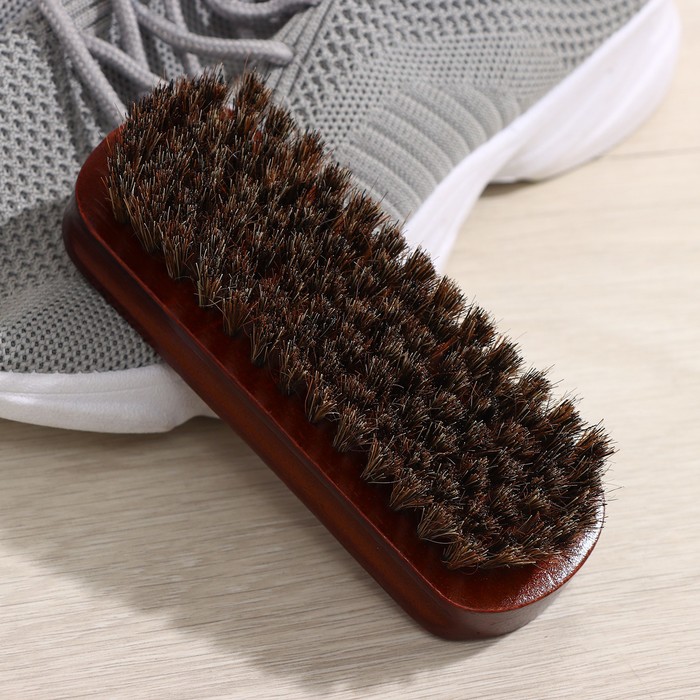 Щётка для обуви с конским волосом, 13×5×4 см - фото 1896669034