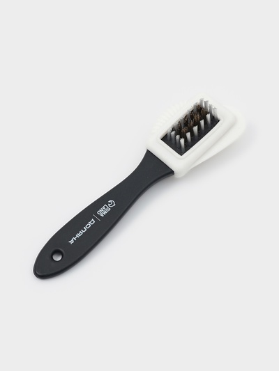 Щётка для обуви тройная: замша, нубук, велюр, 15×4 см, чёрная