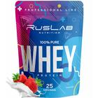 Протеин RusLabNutrition Whey 100 % pure Клубника со сливками, спортивное питание, 800 г - Фото 1