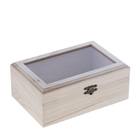 Шкатулка для росписи, прямоугольник, стекл.вставки, 18х7×12 см - Фото 1