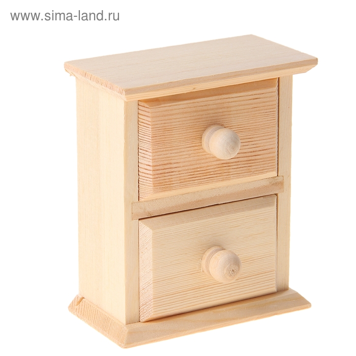 Шкатулка дерево для росписи "Комод 2 ящика" 10х12х5,5 см - Фото 1