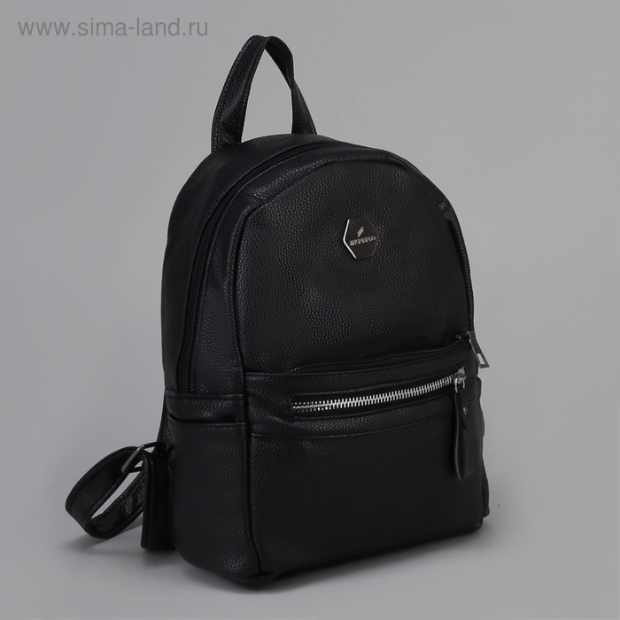 Рюкзак молодёжный, отдел на молнии, 4 наружных кармана, цвет чёрный - Фото 1